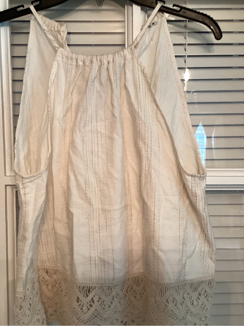 Zara Cream Lace-Hem Cotton Camisole